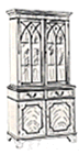 2 DOOR - GEORGIAN Library Bookcase